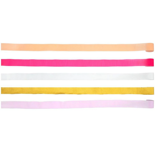 pink crepe paper streamers