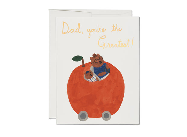 orange car foil father's day card