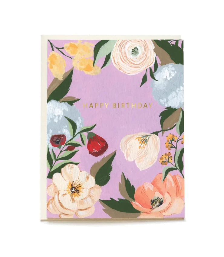 Lilac Garden Birthday Greeting Card