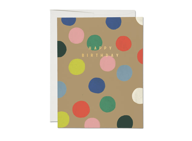 rainbow dots foil birthday card