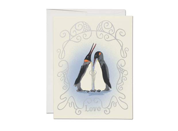 penguin love foil card