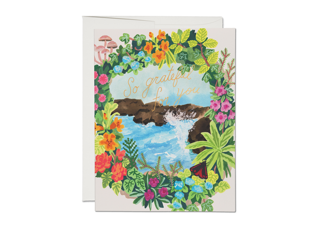 ocean vignette foil thank you card