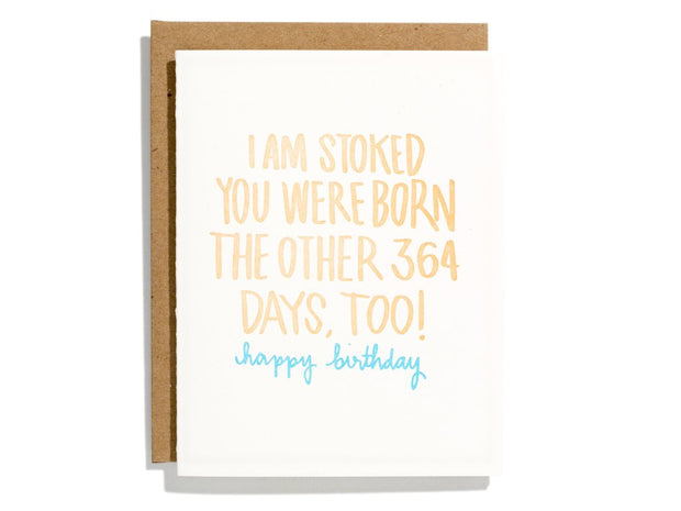 stoked you were born card