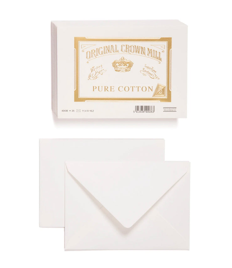 original crown mill pure cotton envelopes  - 25pk - a4 or a5
