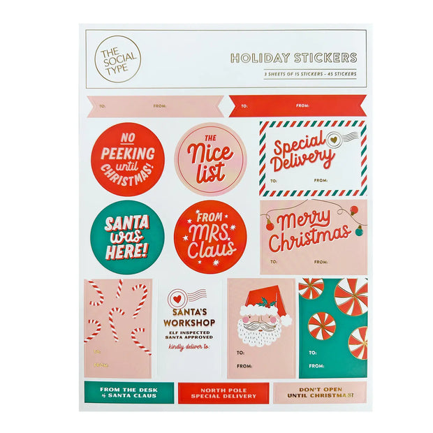 holiday sticker sheet