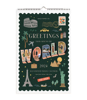 2024 greetings from around the globe wall calendar