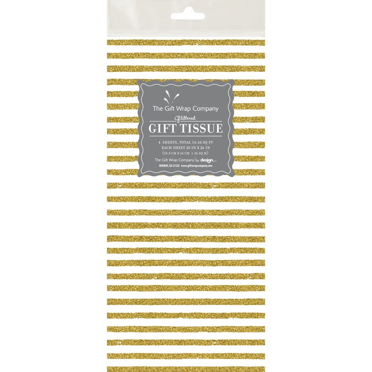 gold stripe glittered tissue