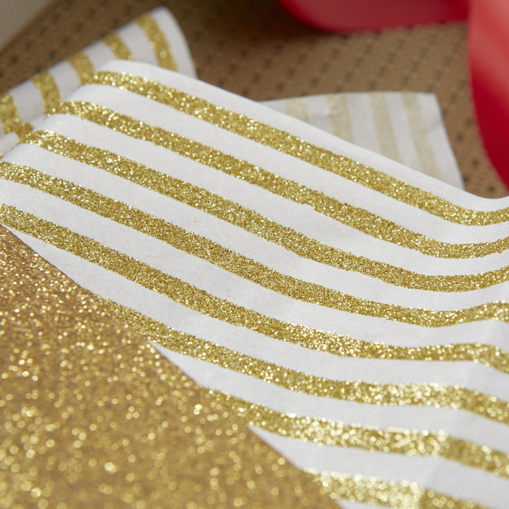 gold stripe glittered tissue