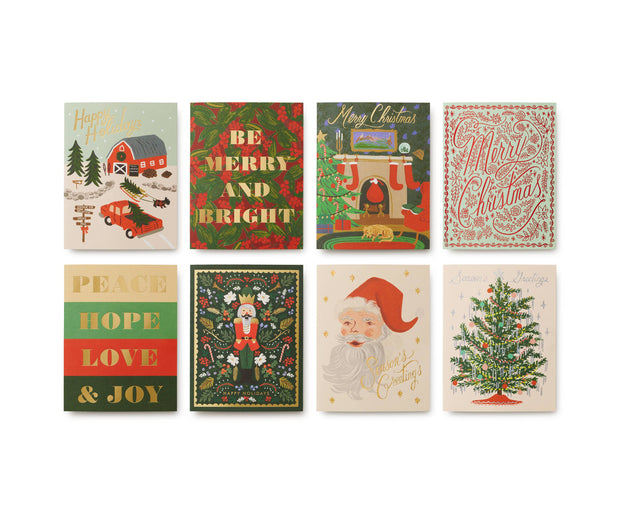 holiday wishes essentials assorted cards - boxed set of 16