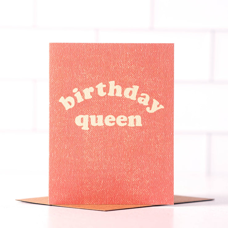 birthday queen - pink birthday card