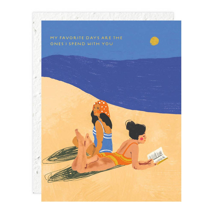 beach girls card w/ plantable seed envelope