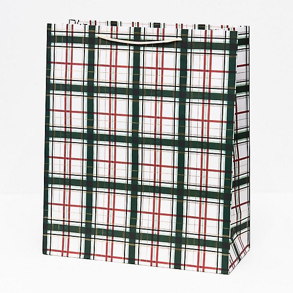 holiday painted plaid bag - various sizes