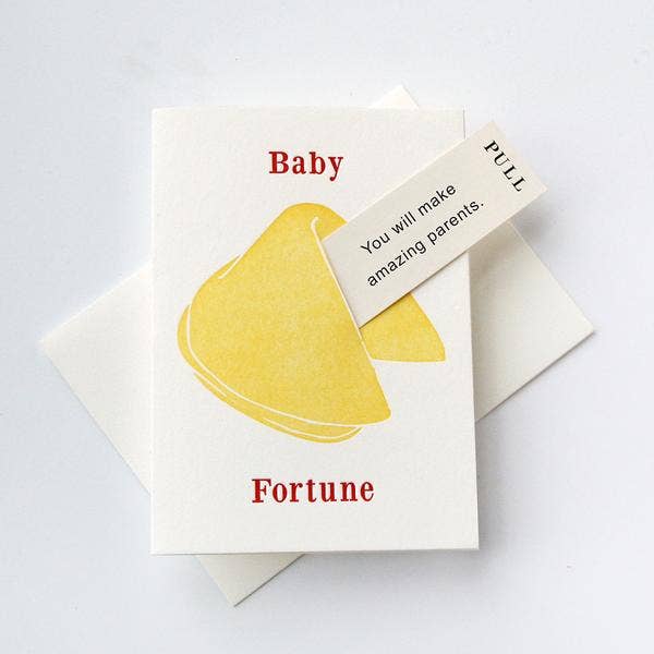 amazing parents fortune - letterpress baby congrats card