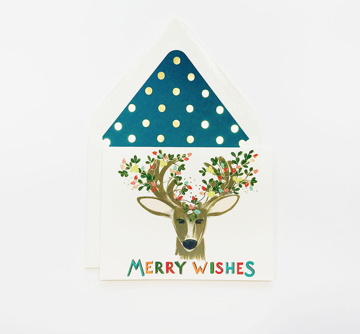 merry wishes deer card