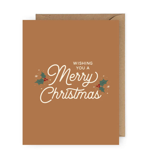 wishing you a merry christmas greeting card