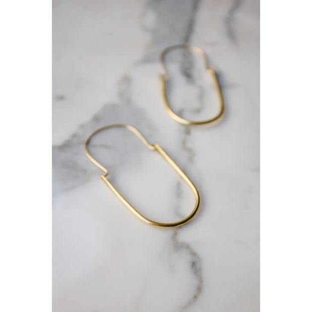brass U hoops earrings