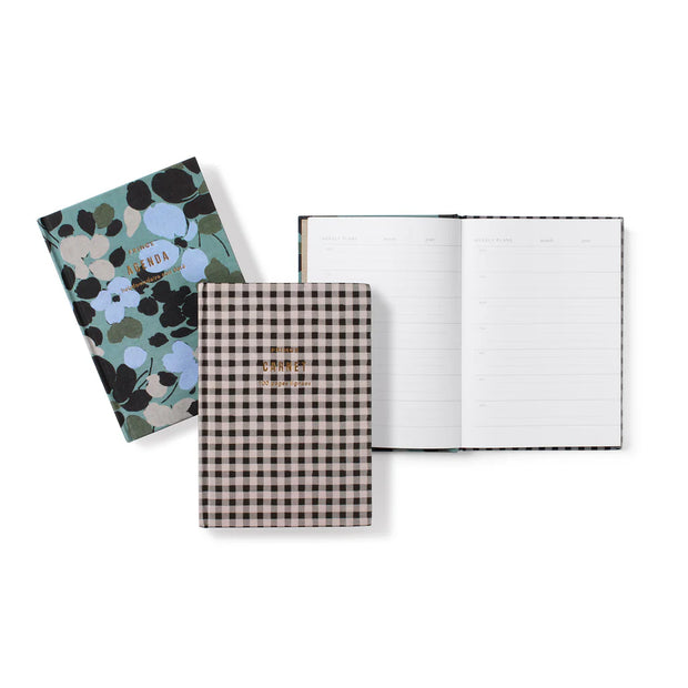 gingham petals bookcloth journal agenda