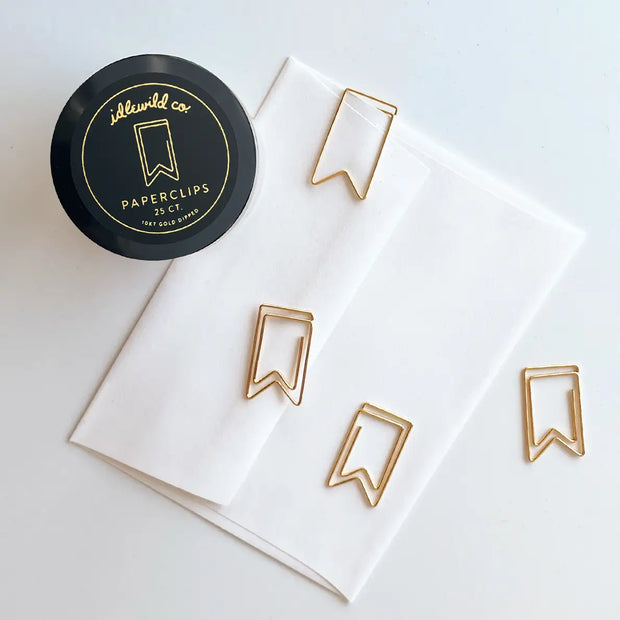 flag gold plated paper clips