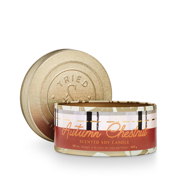 tried & true large tin candle, various scents