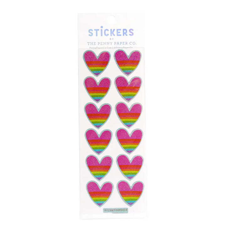 retro heart prism stickers