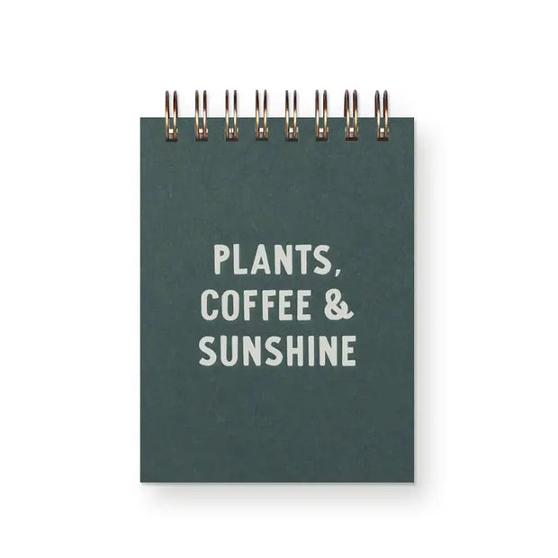 plants, coffee & sunshine mini jotter notebook