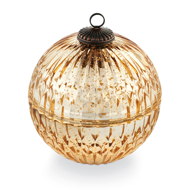 winter white mercury ornament candle