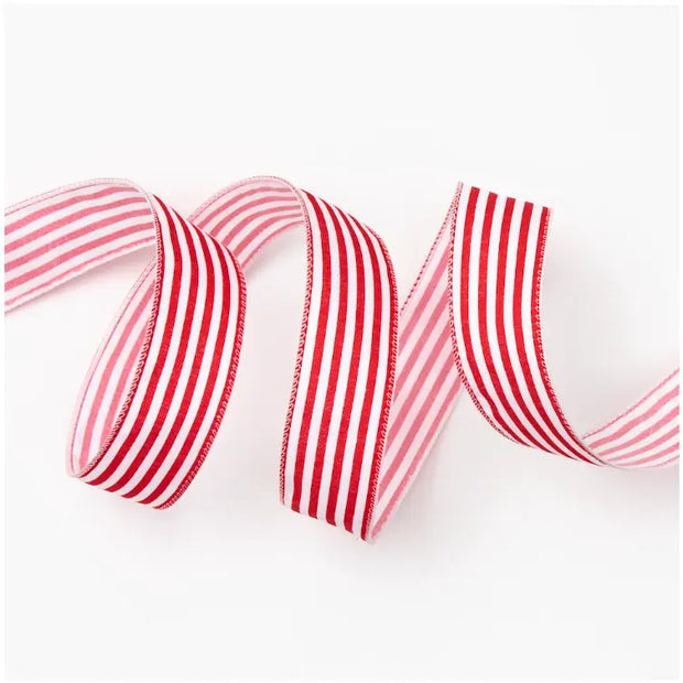 wired red stripe ribbon