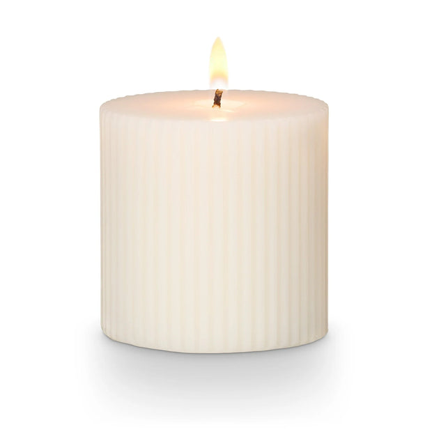 winter white fragranced pillar candle - small or large