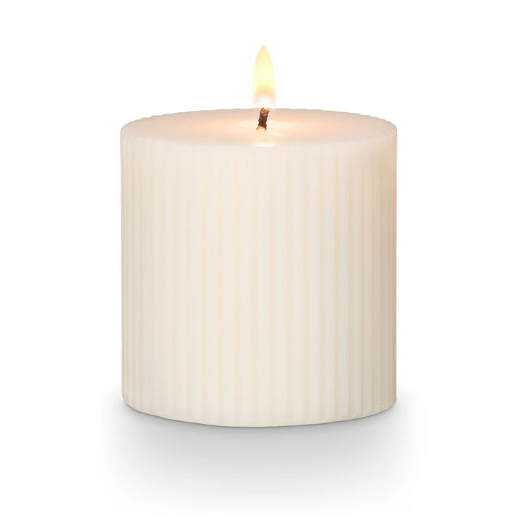 winter white fragranced pillar candle - small or large