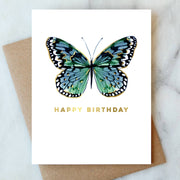 blue butterfly birthday greeting card