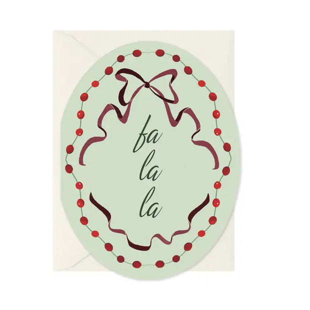 fa la la oval holiday card