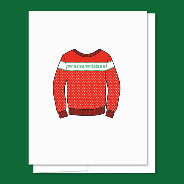 sweater holiday letterpress card
