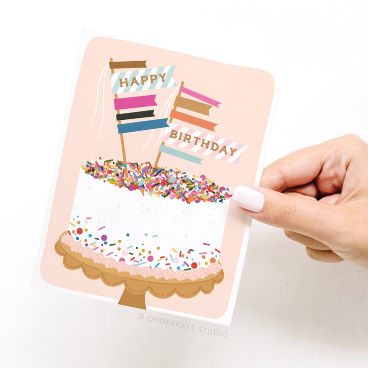 sprinkle cake birthday card