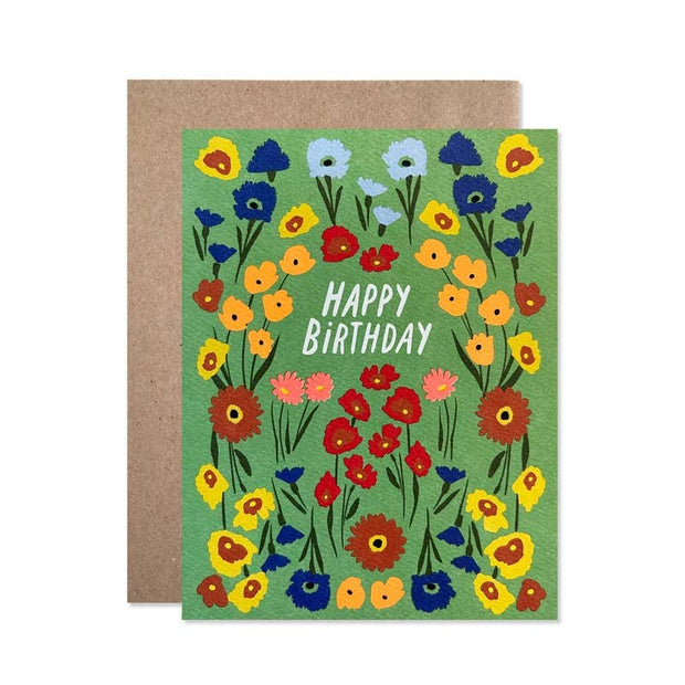 green garden birthday card