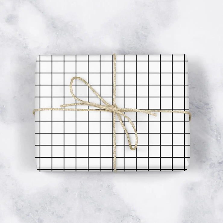 modern grid gift wrap sheet