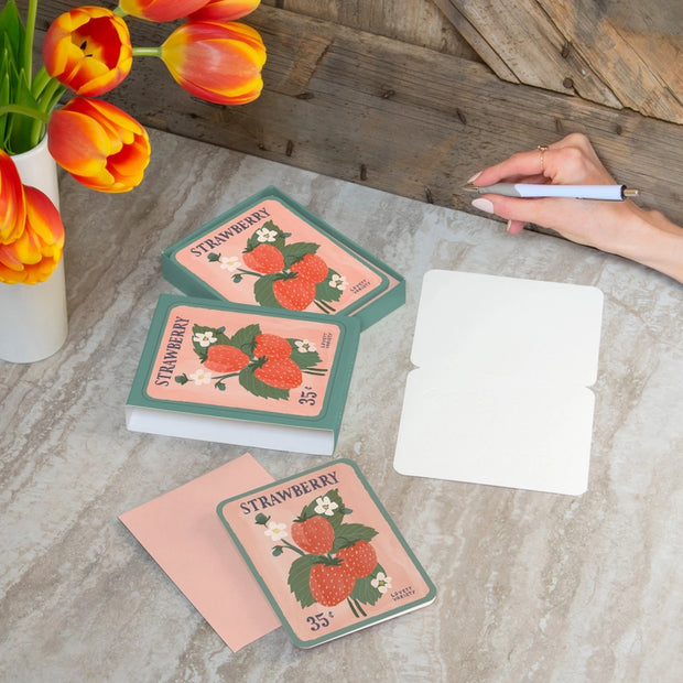 Strawberry Seeds Artisan Note Card Set