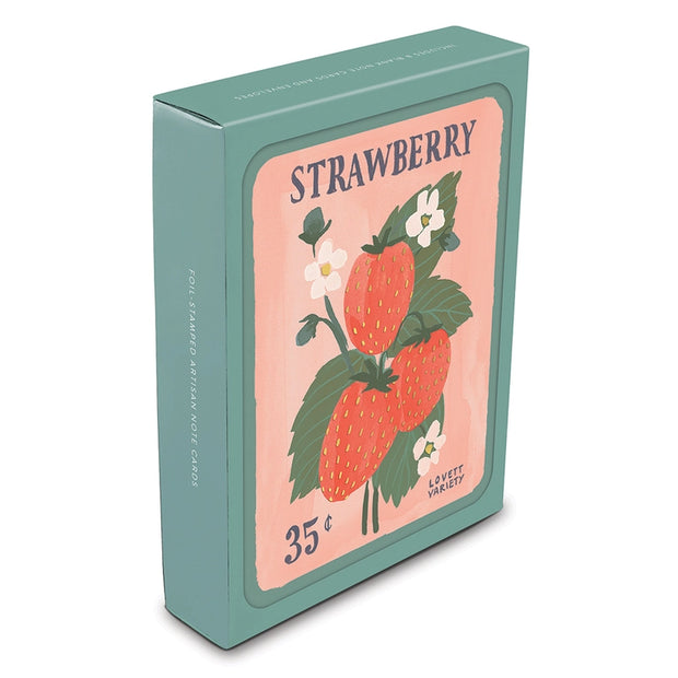 strawberry seeds note card set