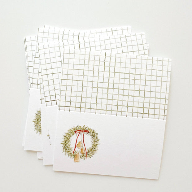 Bell wreath place cards - set of 8