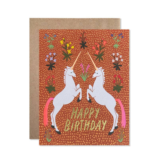 unicorns birthday card