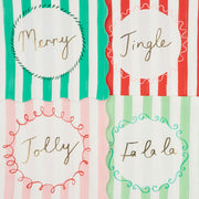 striped holiday napkins - large or small