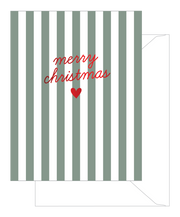 striped merry christmas card - boxed set