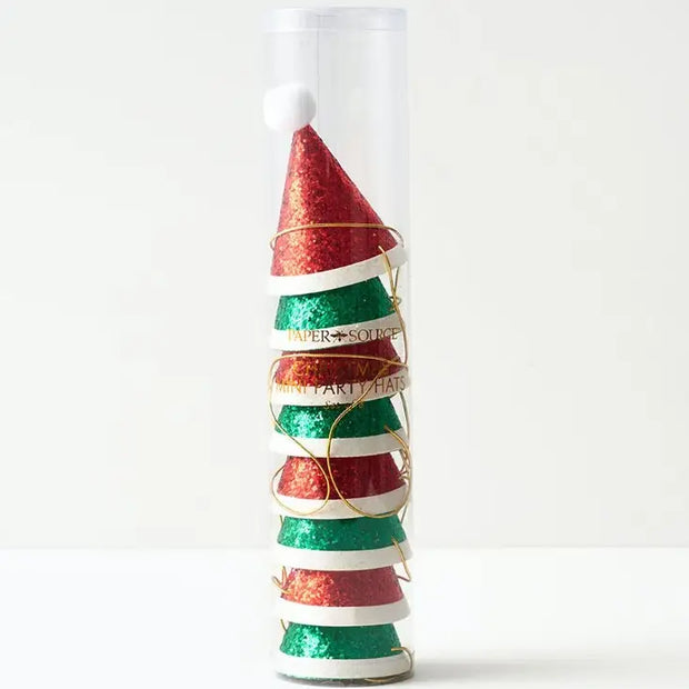 santa and tree mini party hats