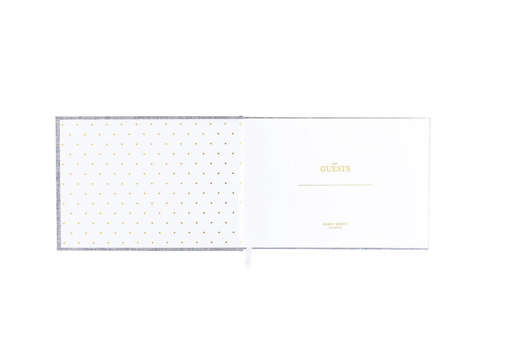 guest book - heather grey & gold foil