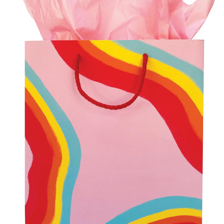 rainbow ribbon gift bag