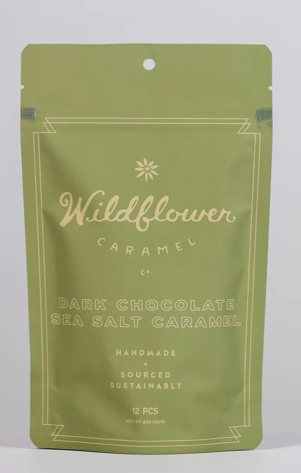 dark chocolate sea salt caramel bag