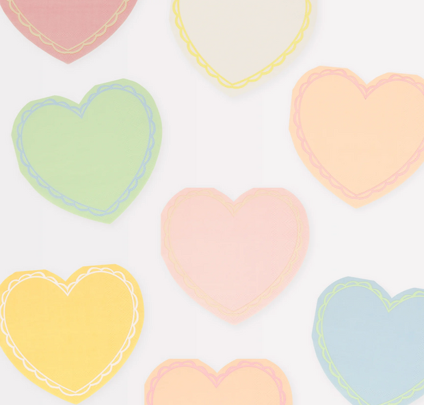 pastel heart small napkins