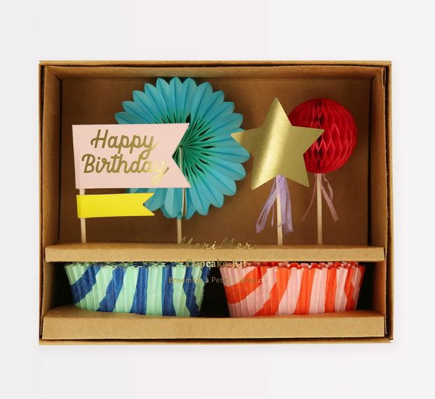 stripe party cupcake kit