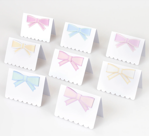 pastel bow placecards