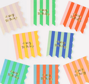 stripe happy birthday small napkins