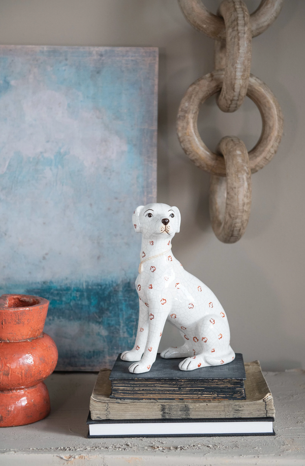 hand-painted ceramic dog